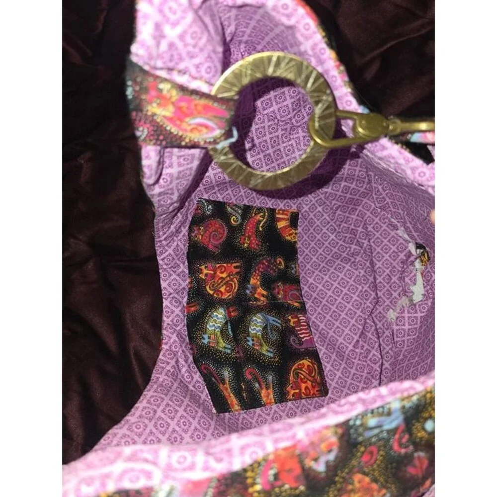 Hobo Bag with colorful cat print